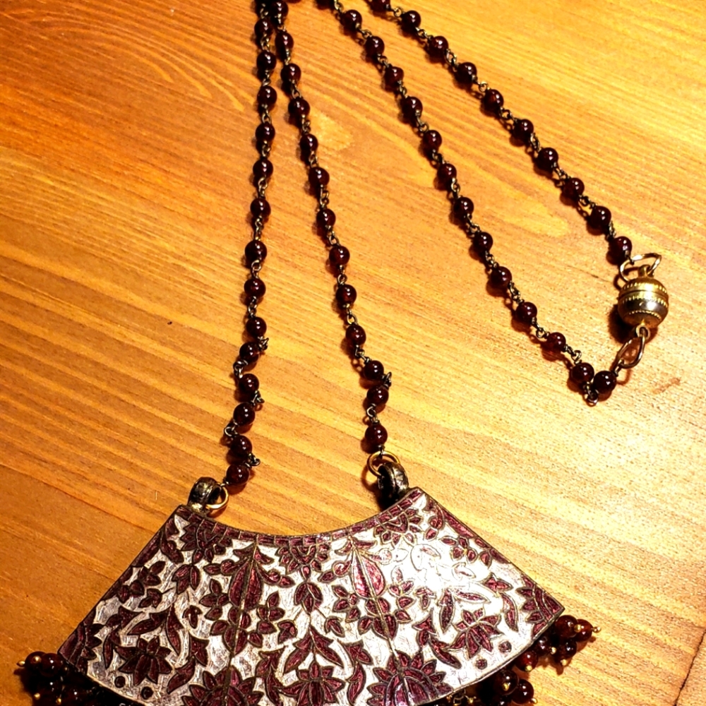 Large cloisone cream and wine floral